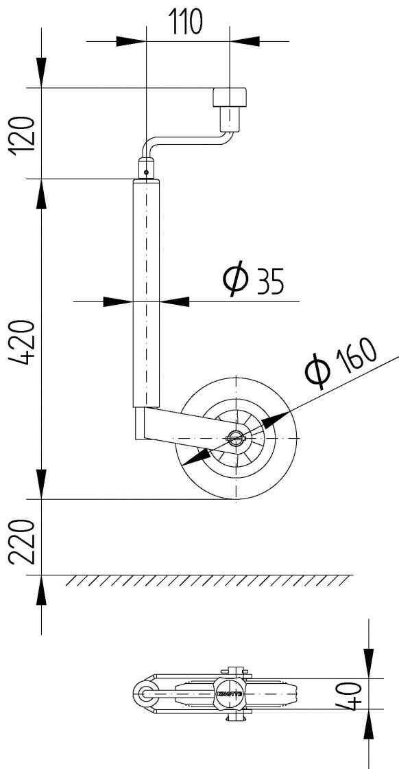 Steunwiel TK35 - 400255.001 - Steunwielen