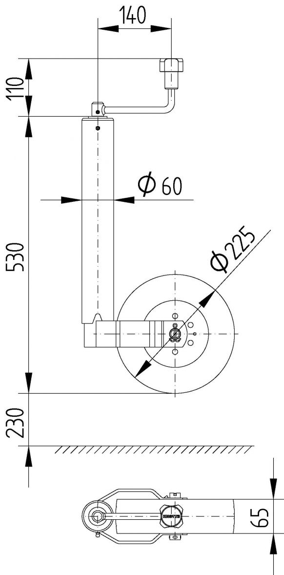 Steunwiel TK60 - 400284.001 - Steunwielen
