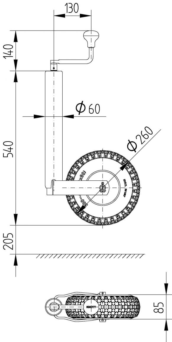 Steunwiel TK60 - 400286.001 - Steunwielen
