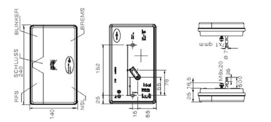 Multi LED 2 / versie plat 12V/24V - 419182.001 - Achterlichten