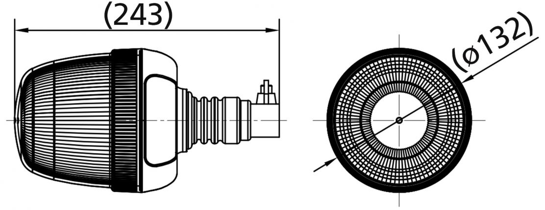 Roterende zwaailamp hoog - 421457.001 - Roterende zwaailampen
