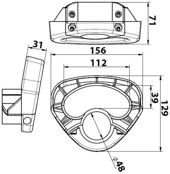 Manoeuvreerhandvat voor steunwiel - 414004.001 - Handvatten
