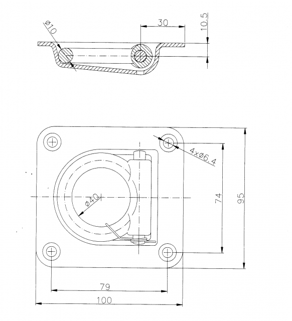 Sjorring met veer - 401706.002 - Bevestigingsanker